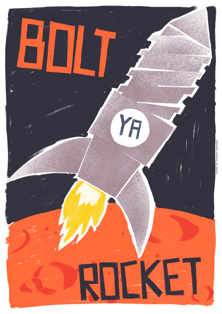 Bolt ya rocket (orange) – giclée print