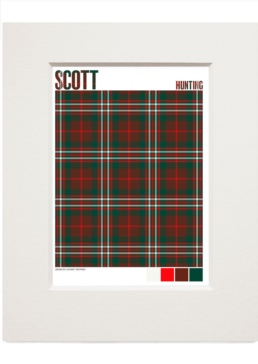Scott Hunting Modern tartan – small mounted print