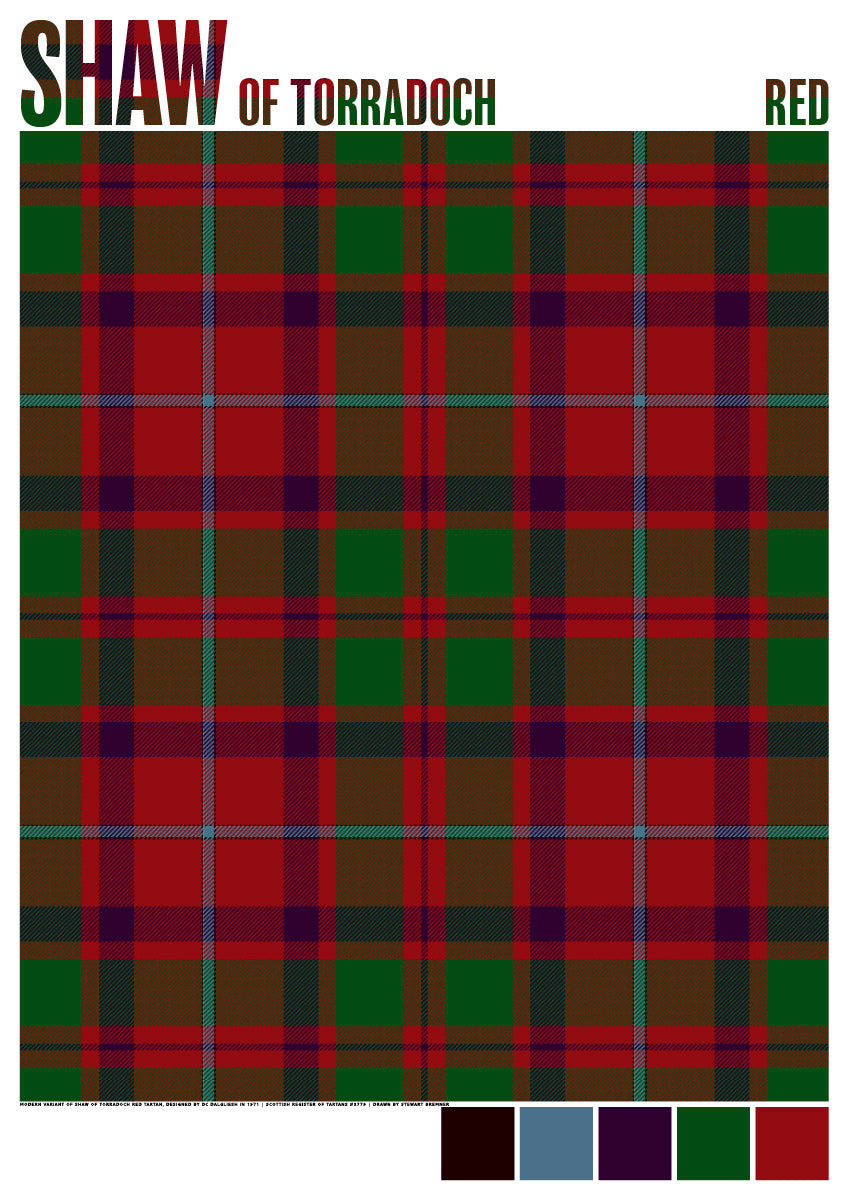 Shaw of Torradoch Red Modern tartan – poster