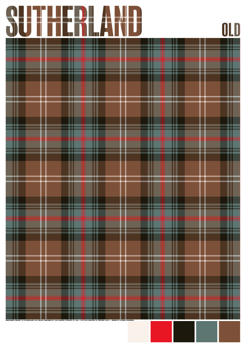 Sutherland Old Weathered tartan – poster