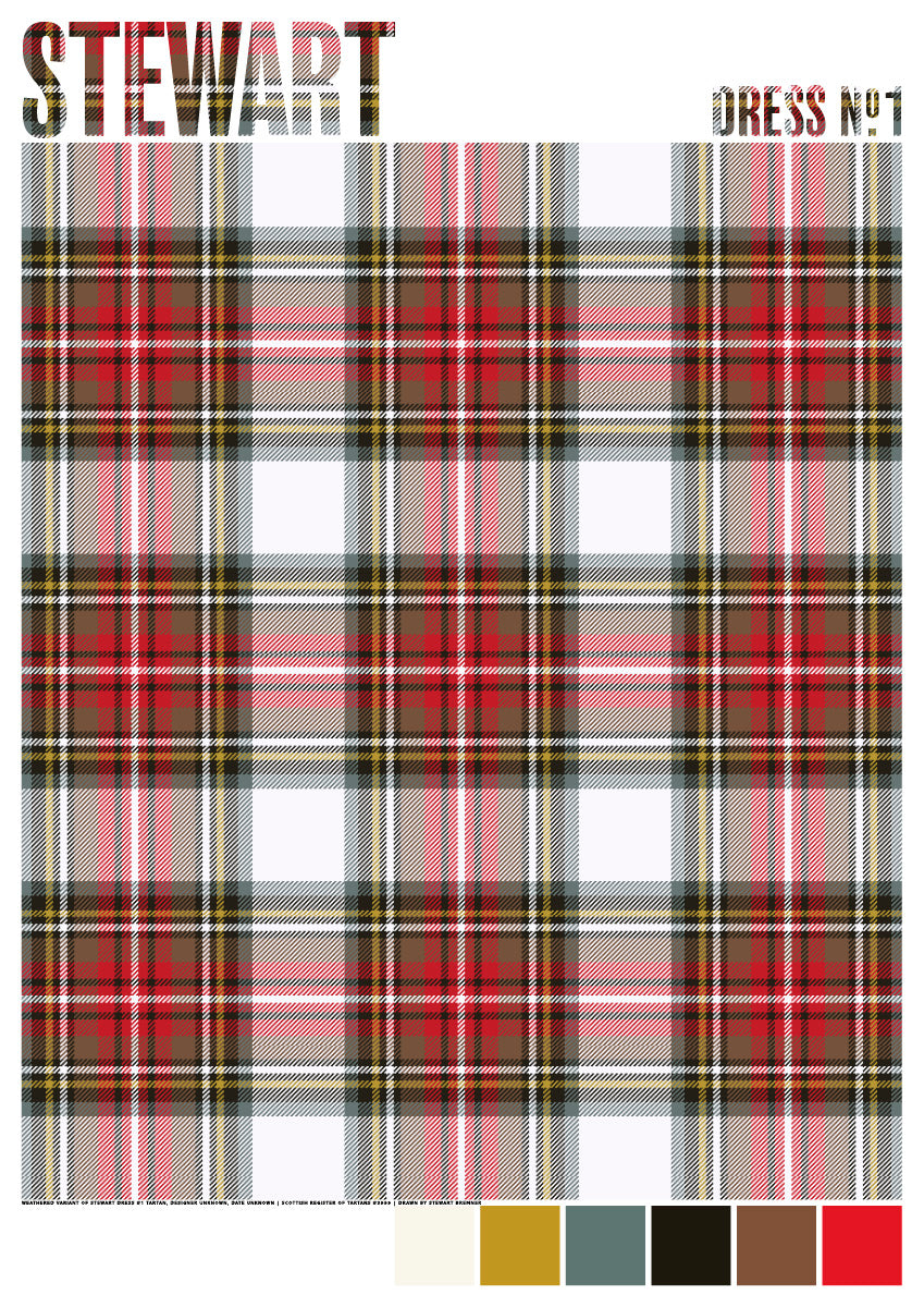 Stewart Dress #1 Weathered tartan – poster