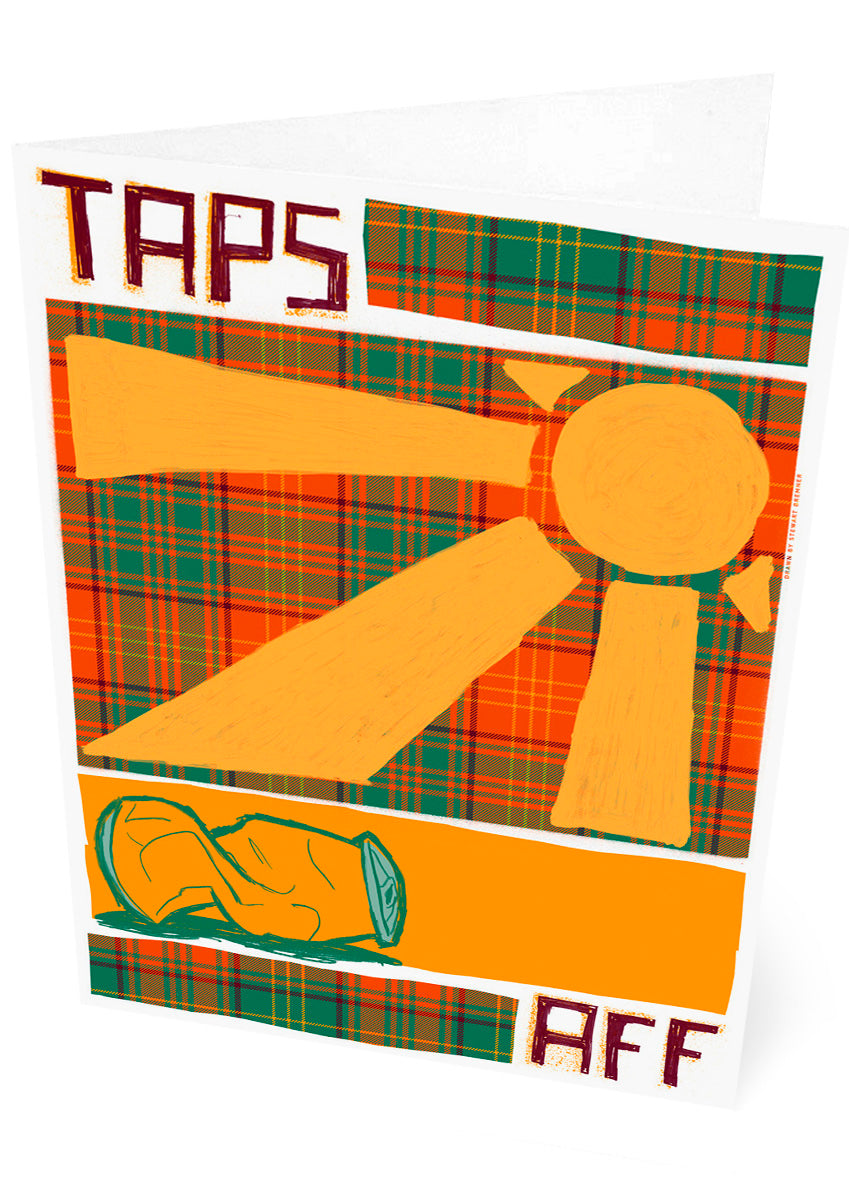 Taps aff (oan tartan) – set of two cards