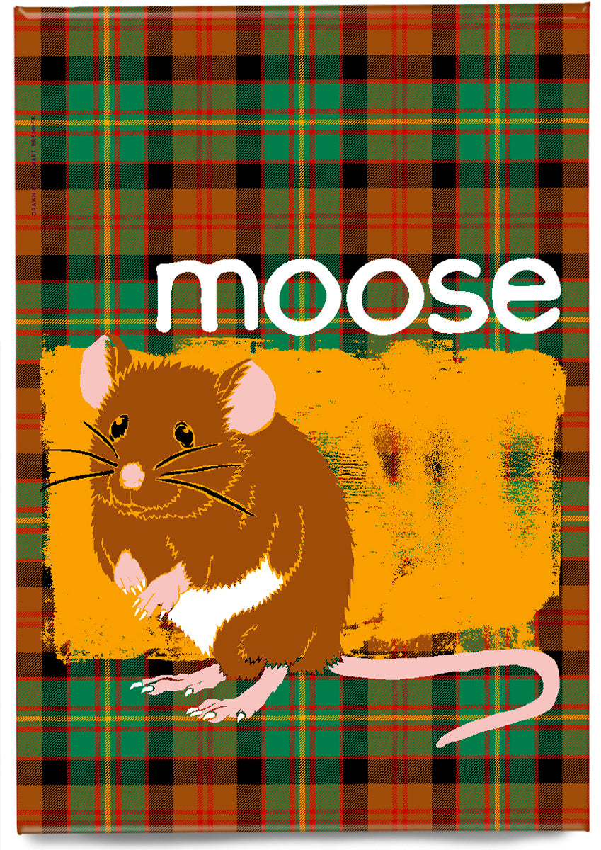 Moose oan tartan (yellow) – magnet