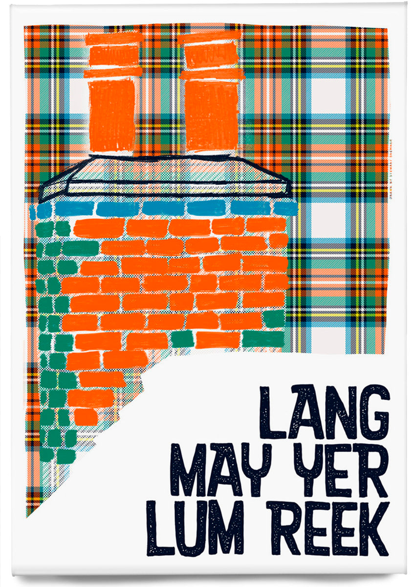 Lang may yer lum reek (oan tartan) – magnet