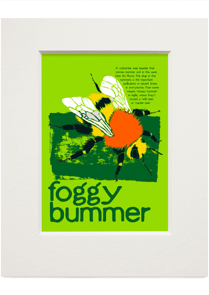 Foggy bummer (green) – small mounted print
