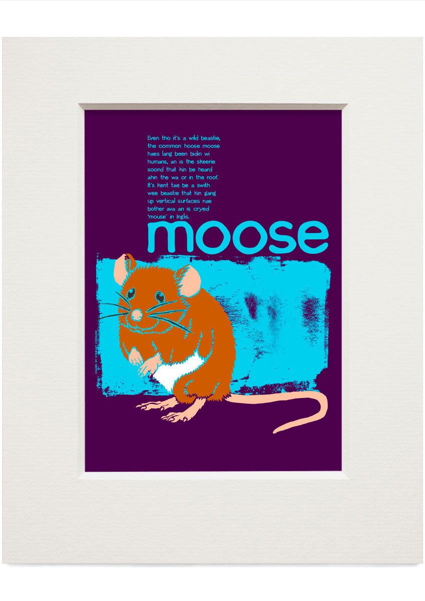 Moose (purple) – small mounted print