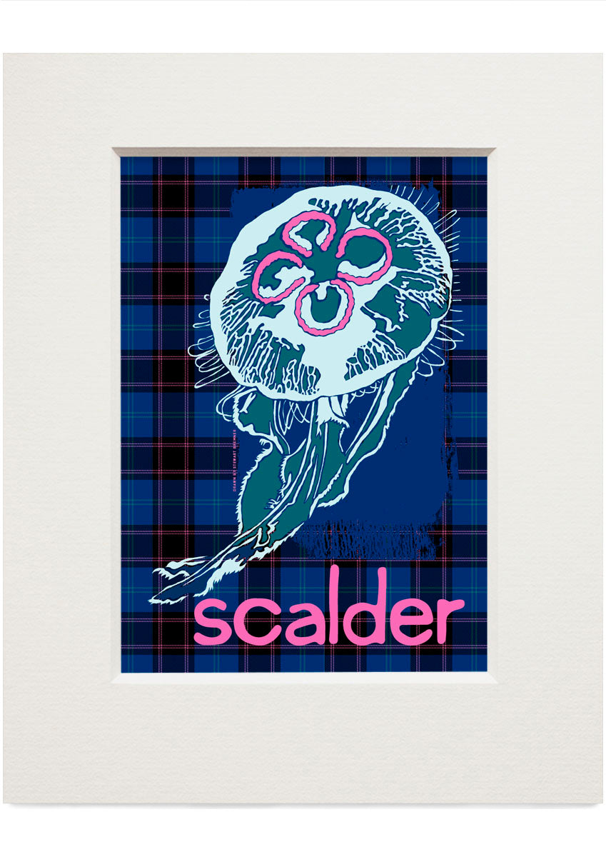 Scalder oan tartan – small mounted print