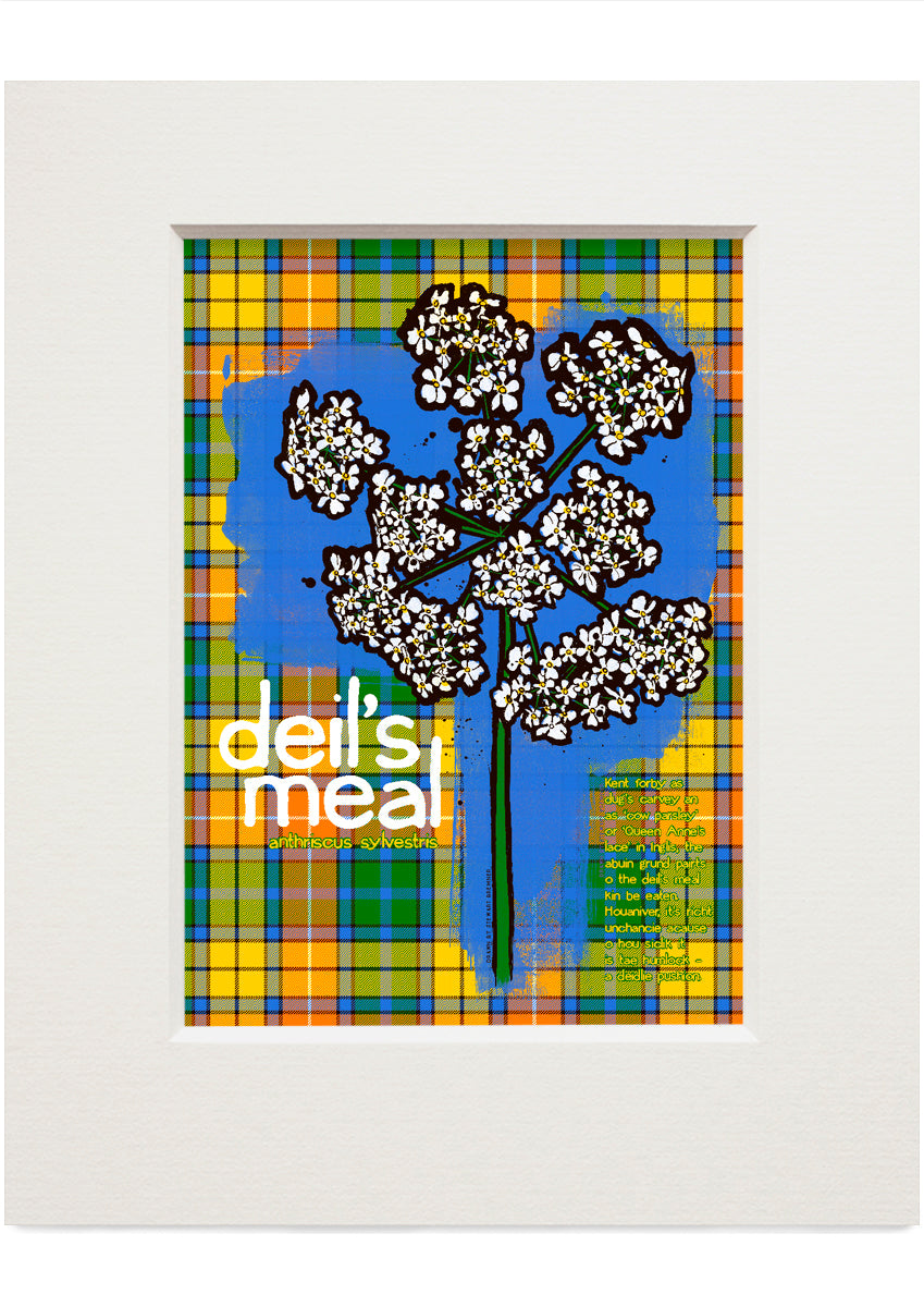 Deid's meal oan tartan – small mounted print