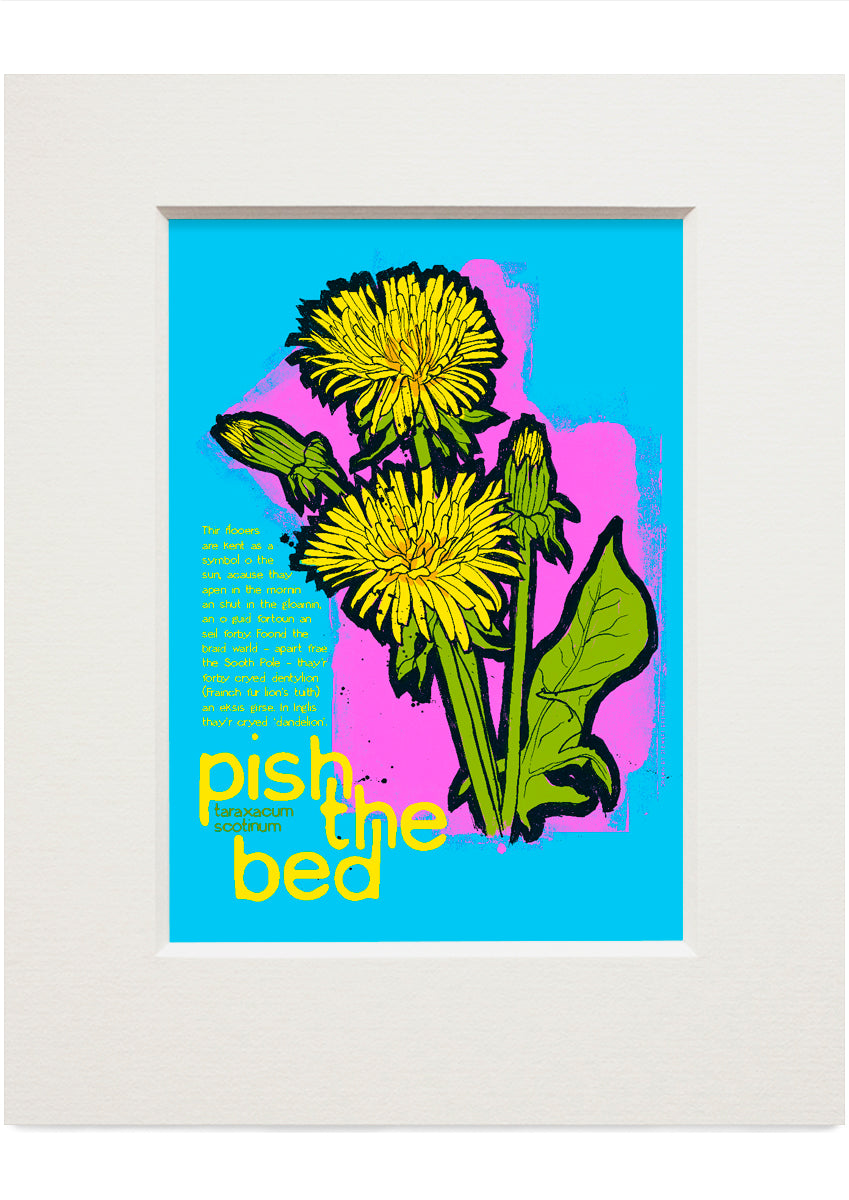 Pish the bed – small mounted print