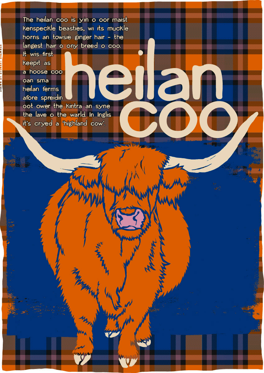 Heilan coo oan tartan – giclée print
