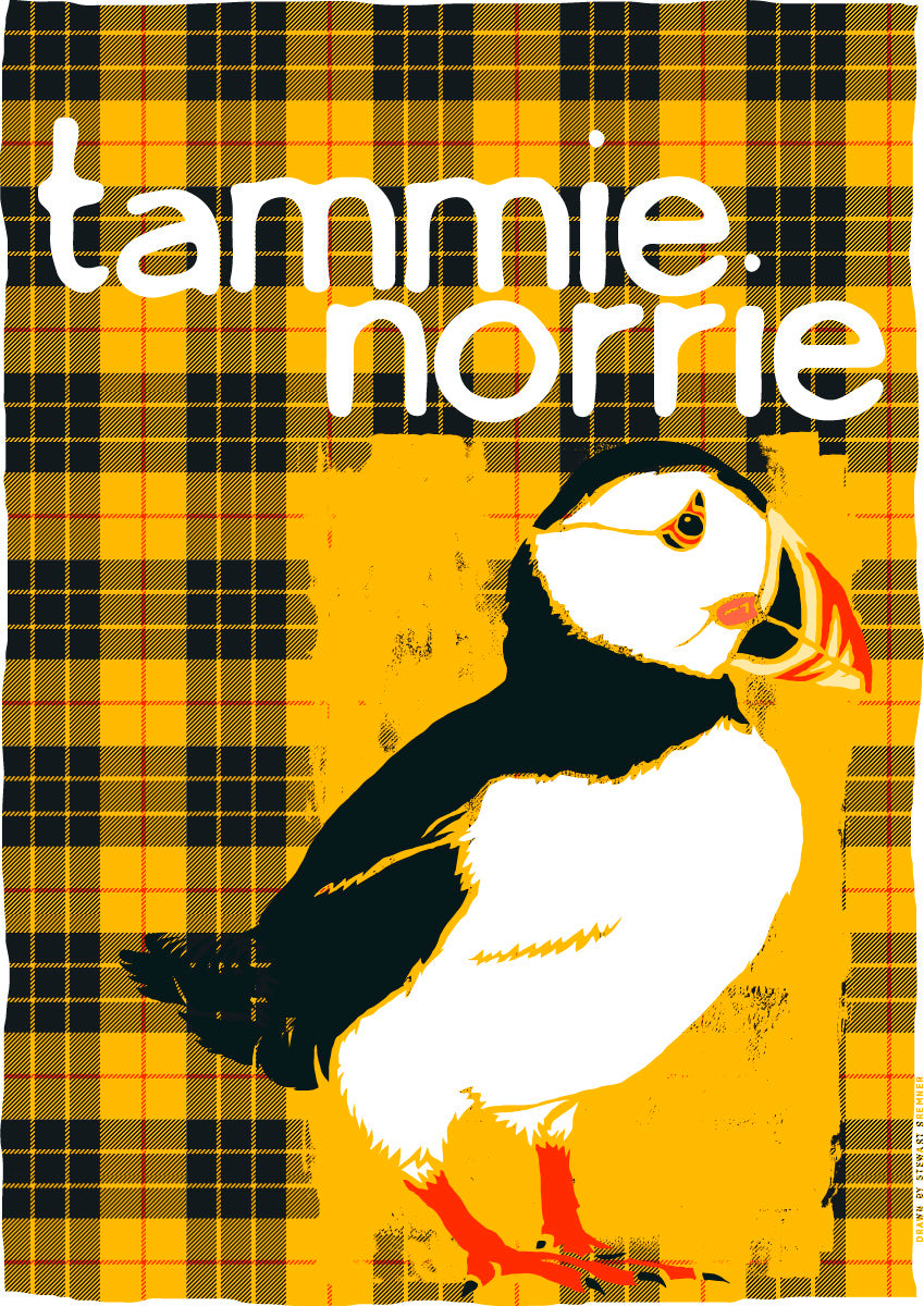 Tammie norrie oan tartan (yellow) – poster