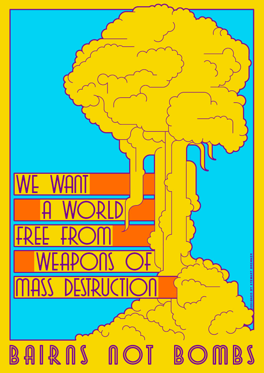 Bairns not bombs (yellow) – giclée print