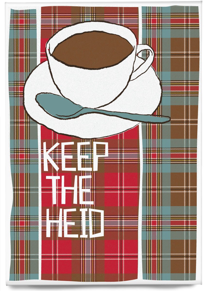 Keep the heid (on tartan) – magnet – Indy Prints by Stewart Bremner