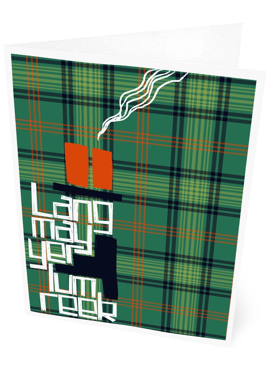 Lang may yer lum reek (on tartan) – card – Indy Prints by Stewart Bremner