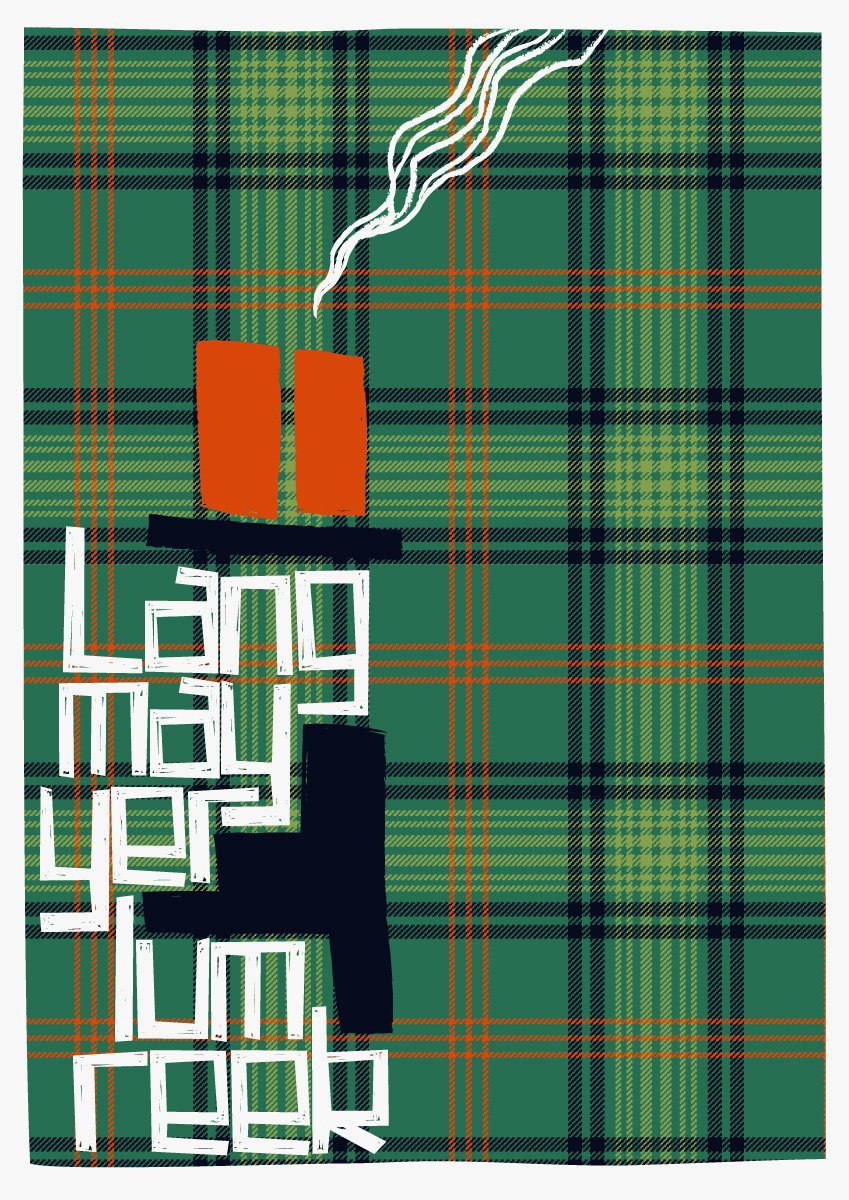 Lang may yer lum reek (on tartan) – giclée – Indy Prints by Stewart Bremner print
