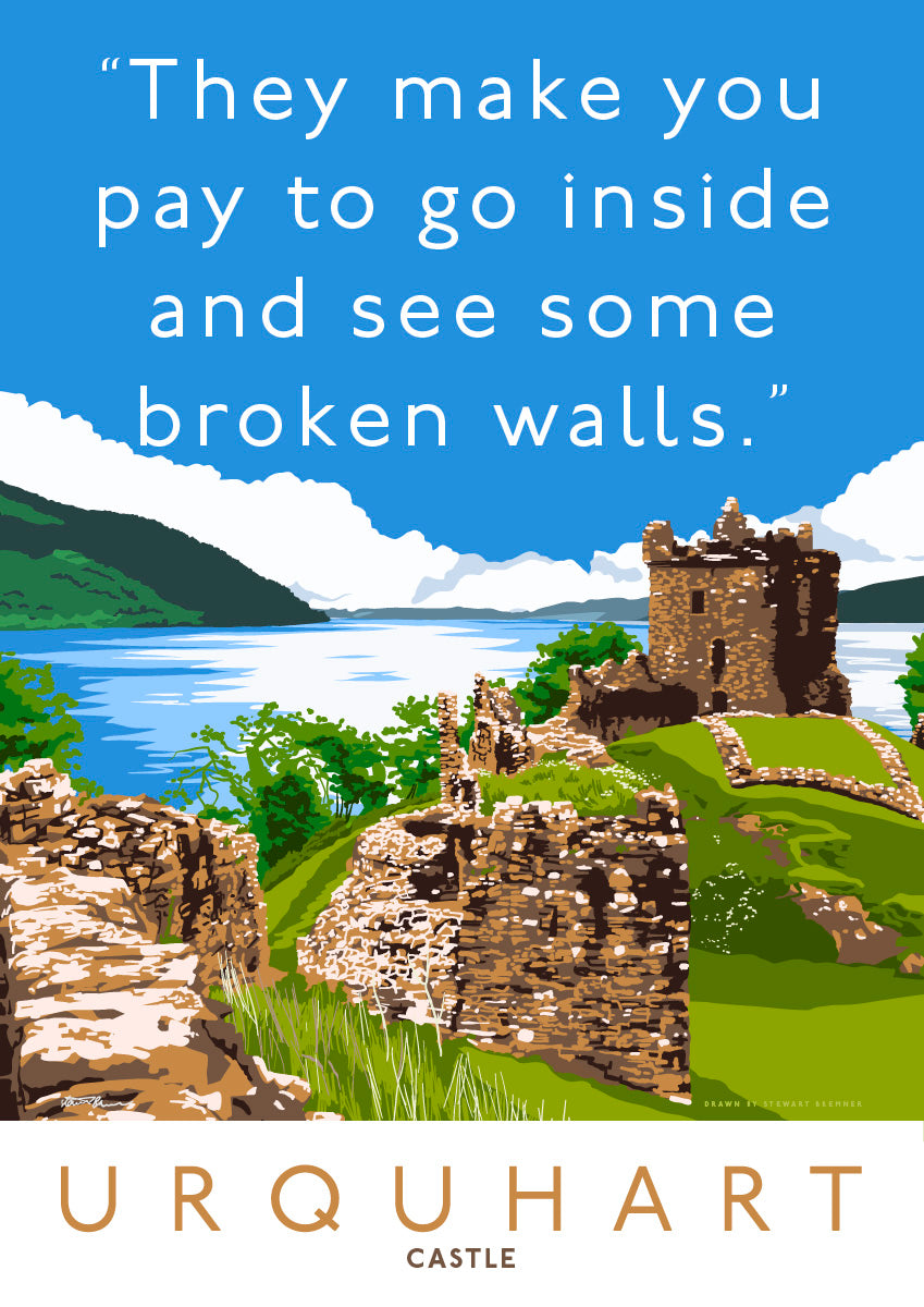 The broken walls of Urquhart Castle – giclée print