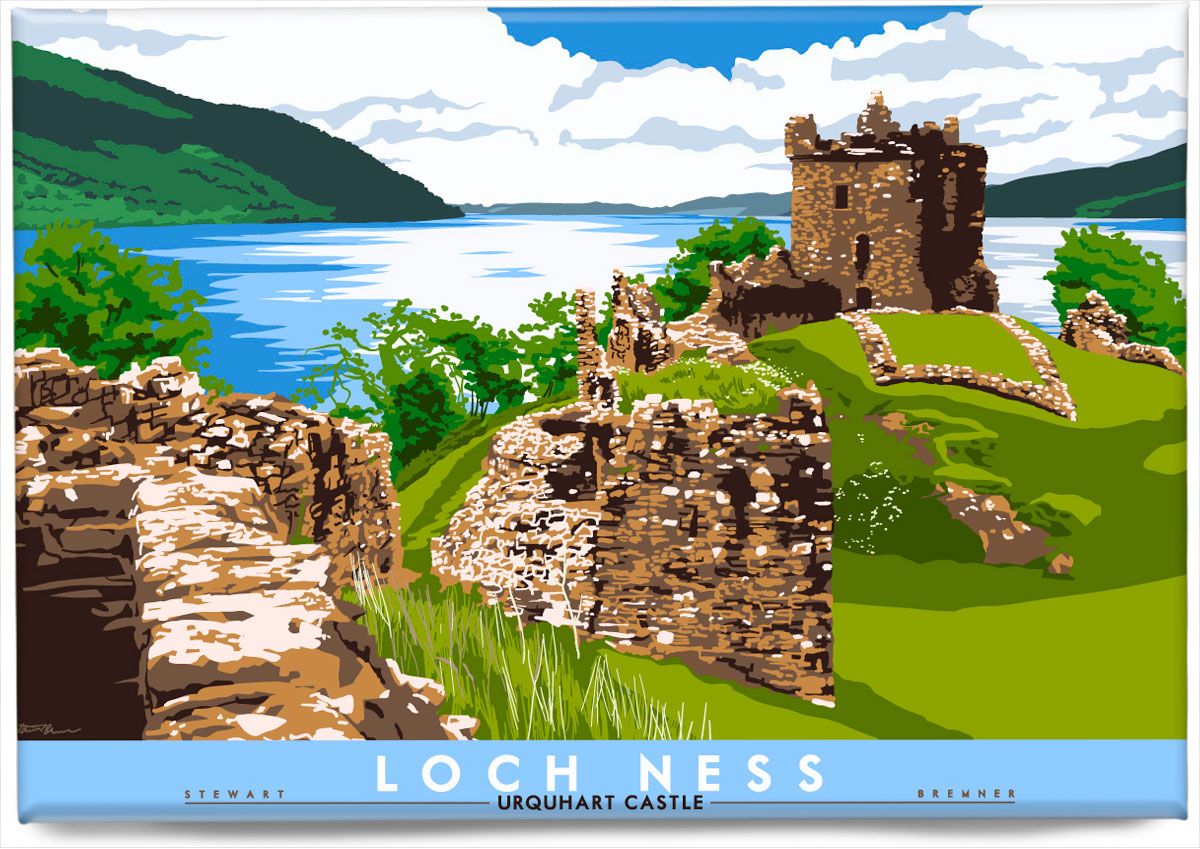 Loch Ness: Urquhart Castle – magnet - natural - Indy Prints by Stewart Bremner