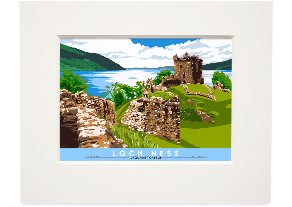 Loch Ness: Urquhart Castle – small mounted print - natural - Indy Prints by Stewart Bremner
