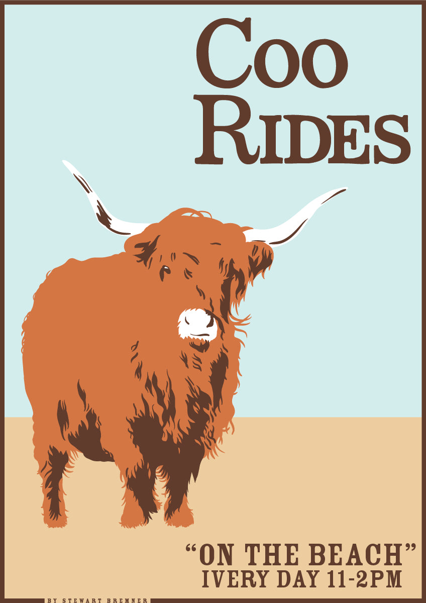 Coo rides – poster - Indy Prints by Stewart Bremner