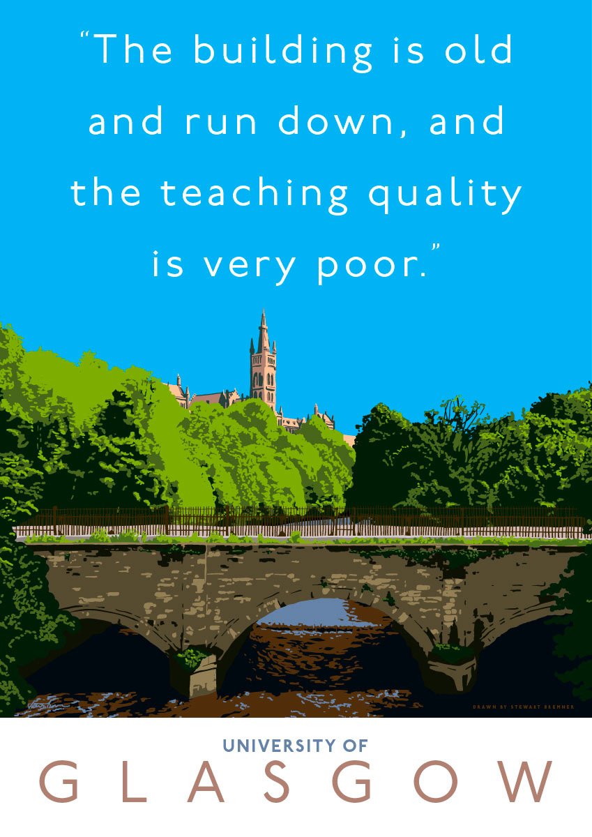 The University of Glasgow is run down – giclée print