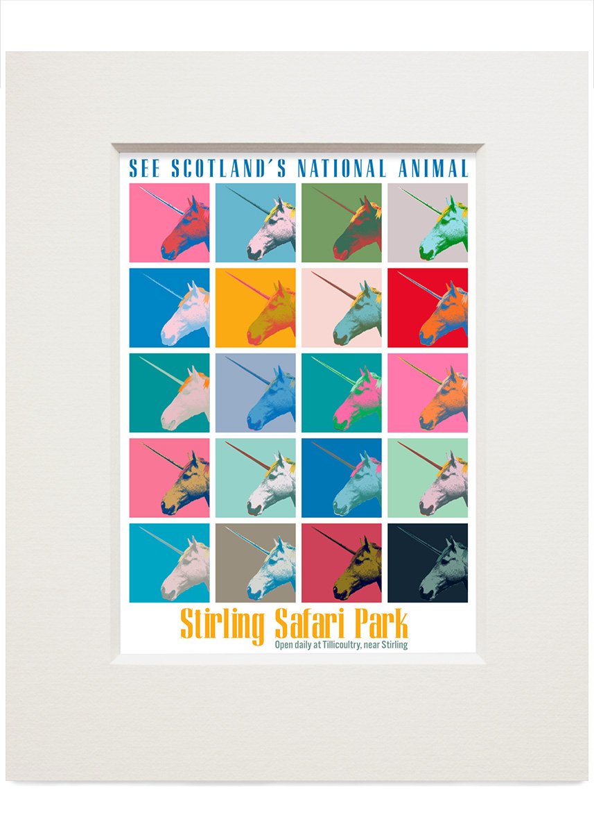 Unicorn safari – small mounted print - Indy Prints by Stewart Bremner