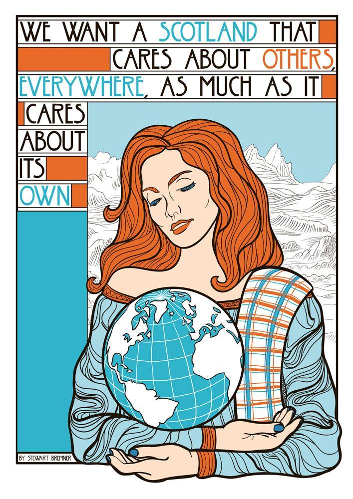 We want a Scotland that cares – giclée print - Indy Prints by Stewart Bremner
