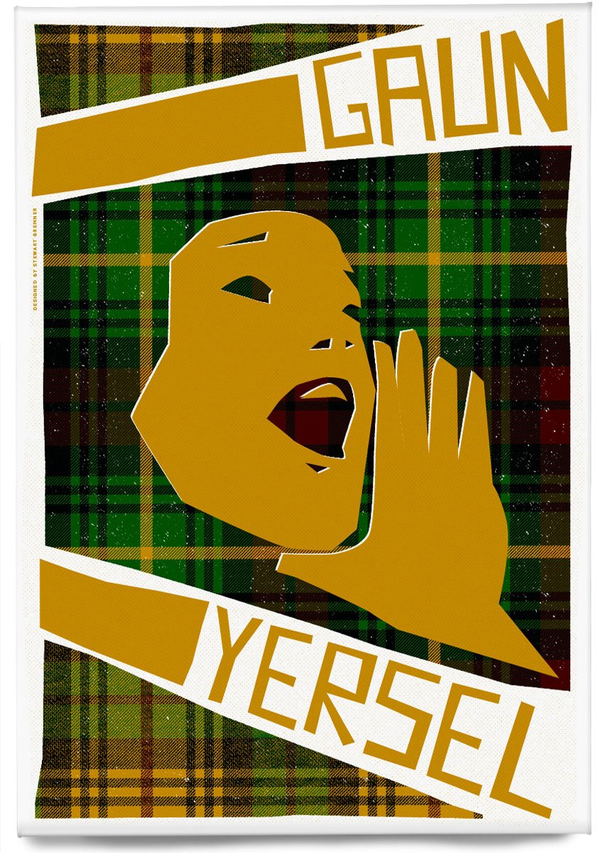 Gaun yersel (on tartan) – magnet – Indy Prints by Stewart Bremner
