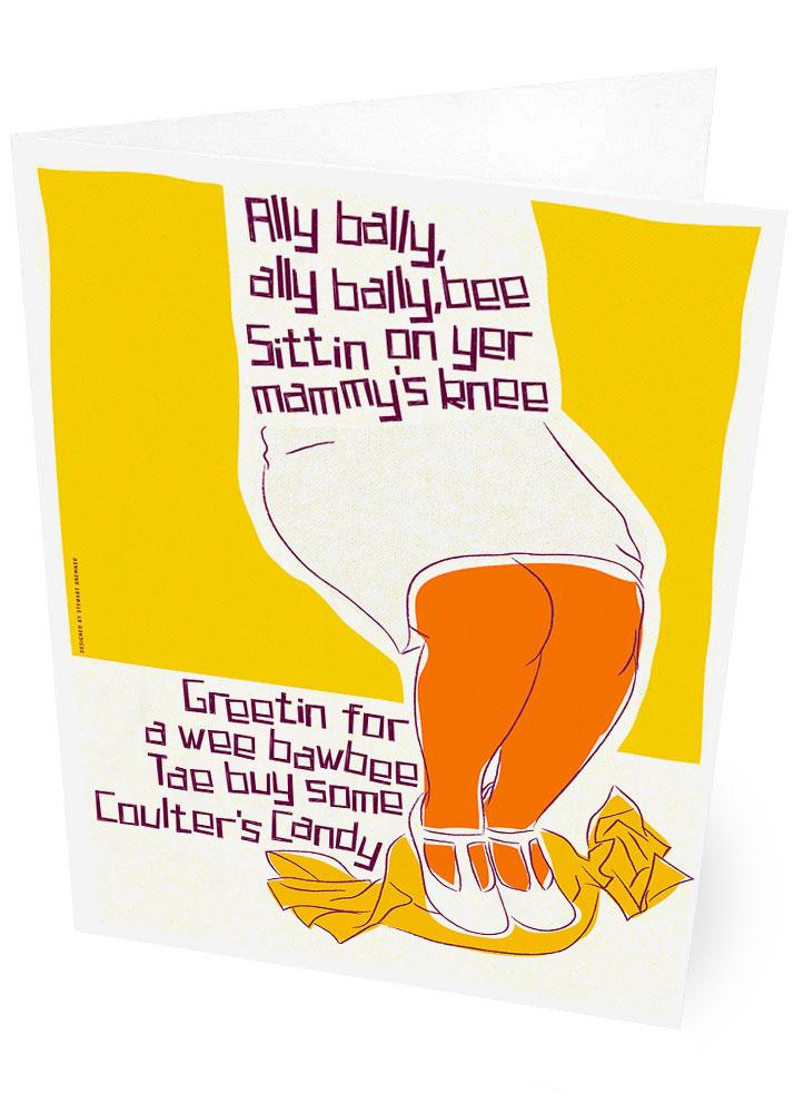 Ally bally bee – card - yellow - Indy Prints by Stewart Bremner