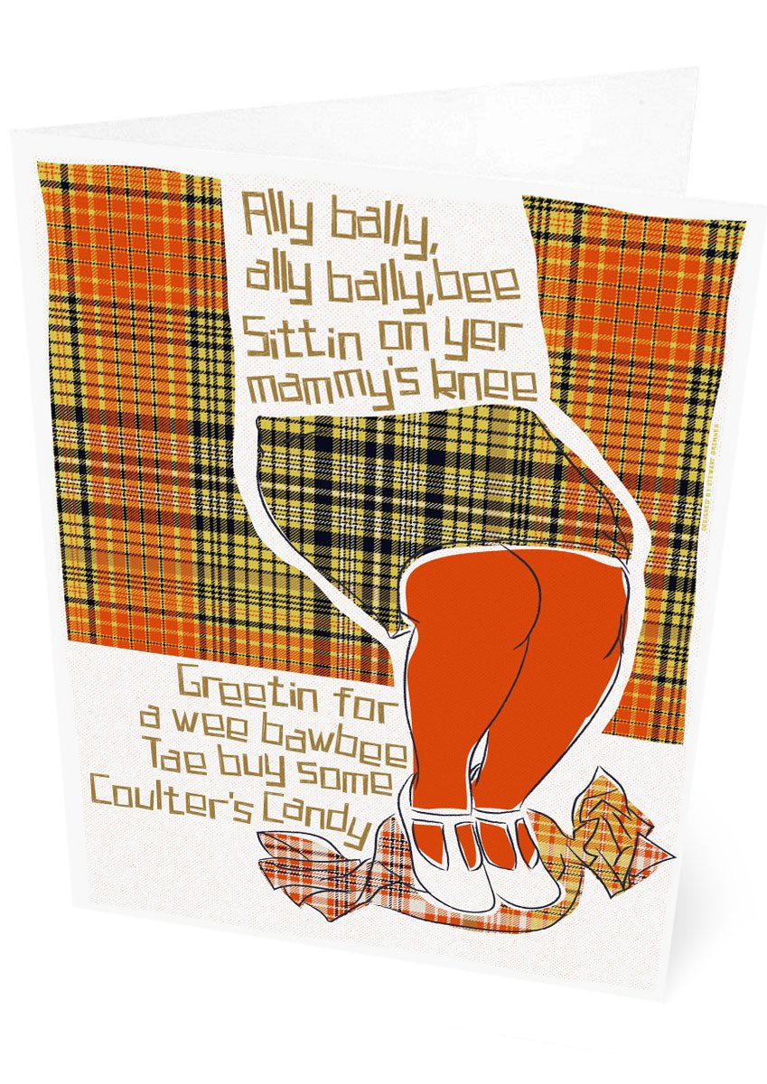 Ally bally bee (on tartan) – card – Indy Prints by Stewart Bremner
