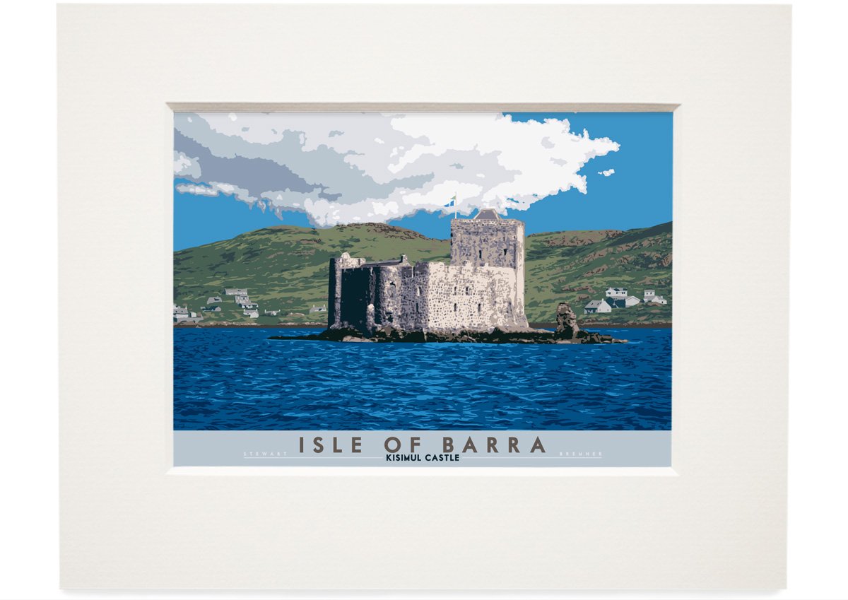 Isle of Barra: Kisimul Castle – small mounted print - natural - Indy Prints by Stewart Bremner