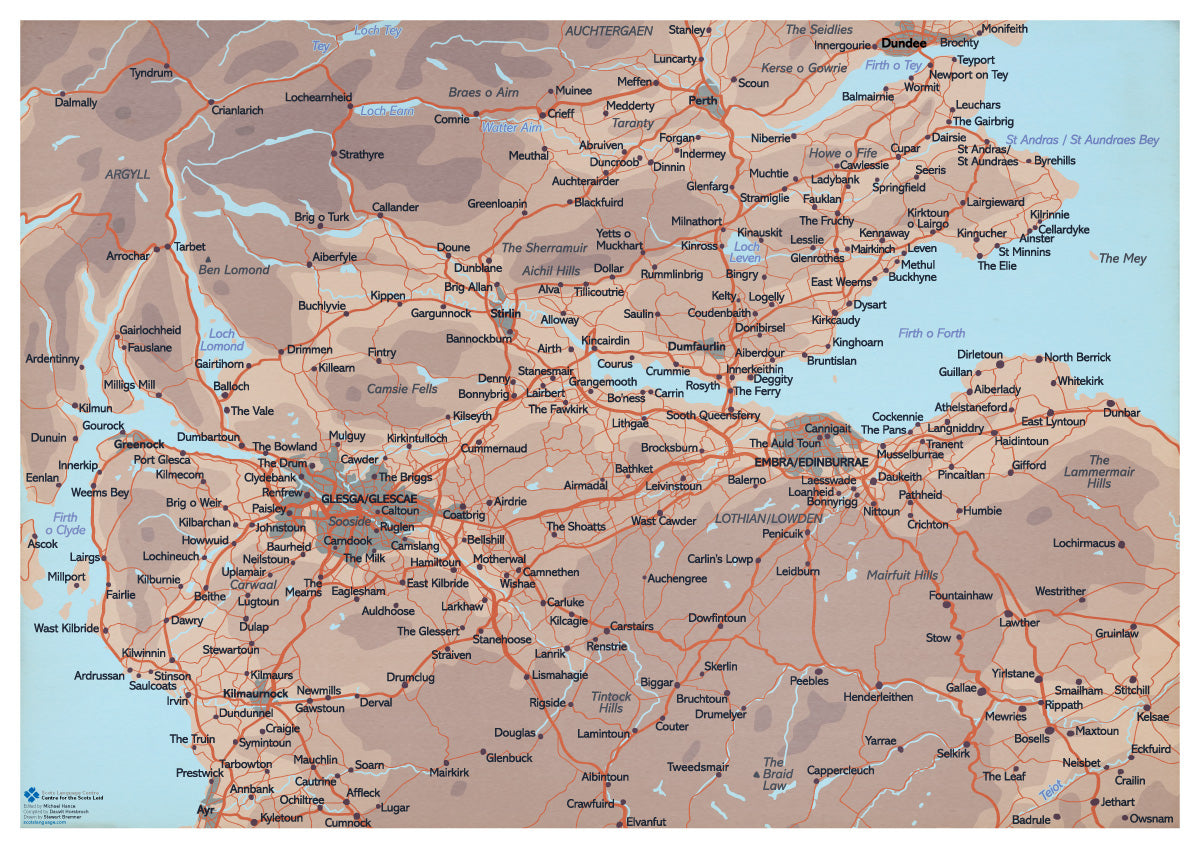 Scots map of Central Scotland