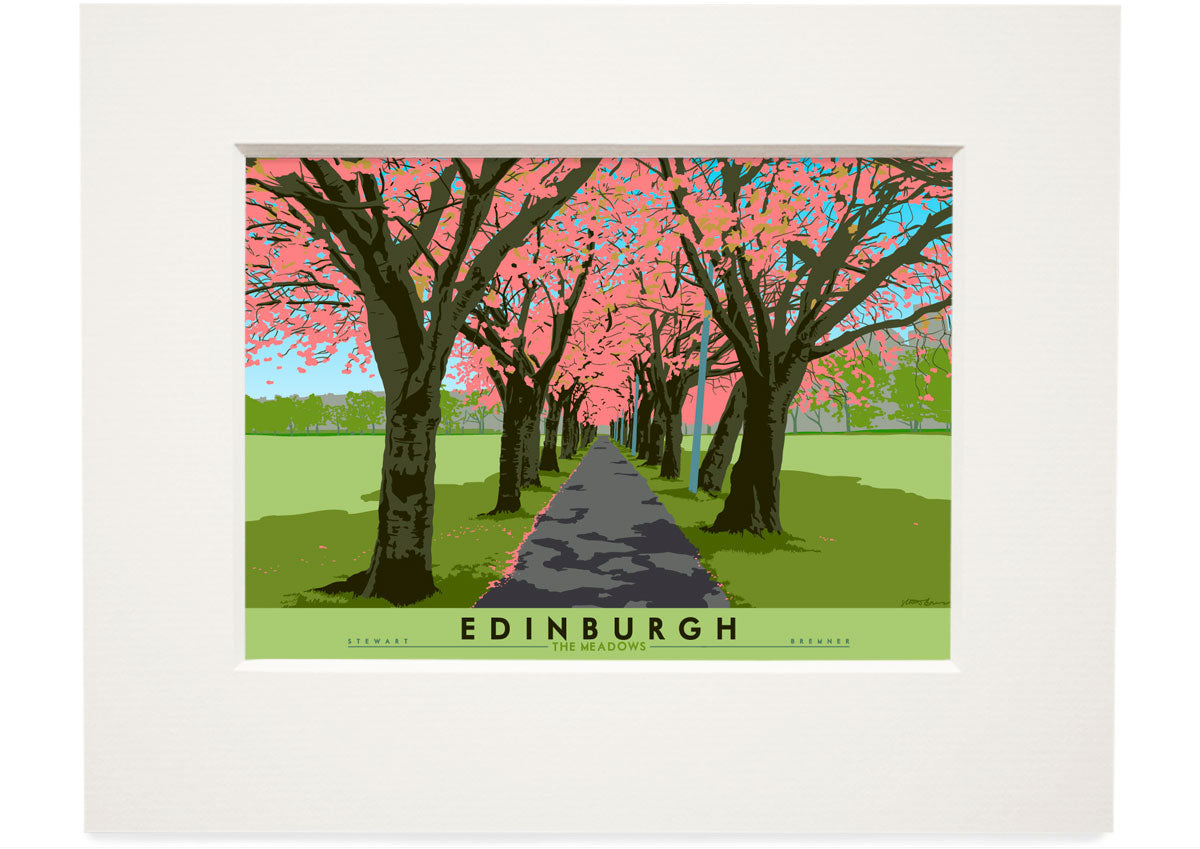 Edinburgh: in The Meadows – small mounted print