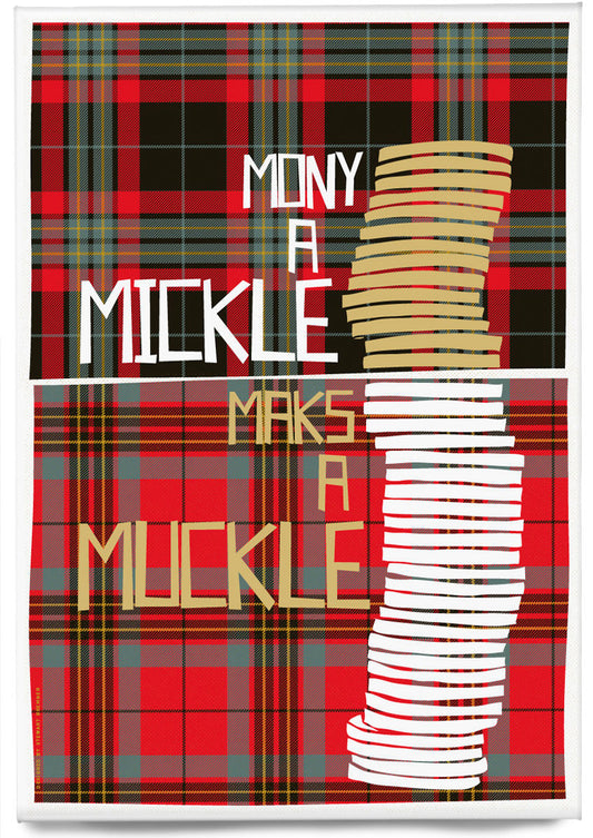 Mony a mickle maks a muckle (on tartan) – magnet