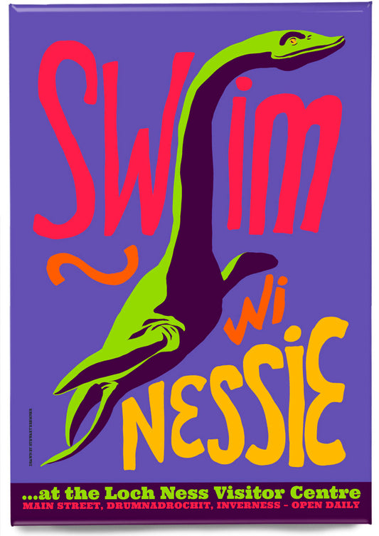 Swim wi Nessie (purple) – magnet