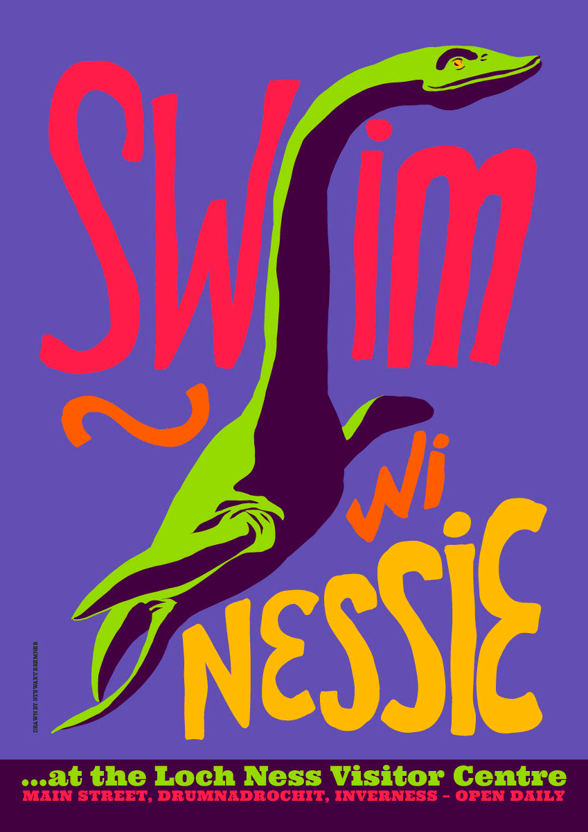 Swim wi Nessie (purple) – poster