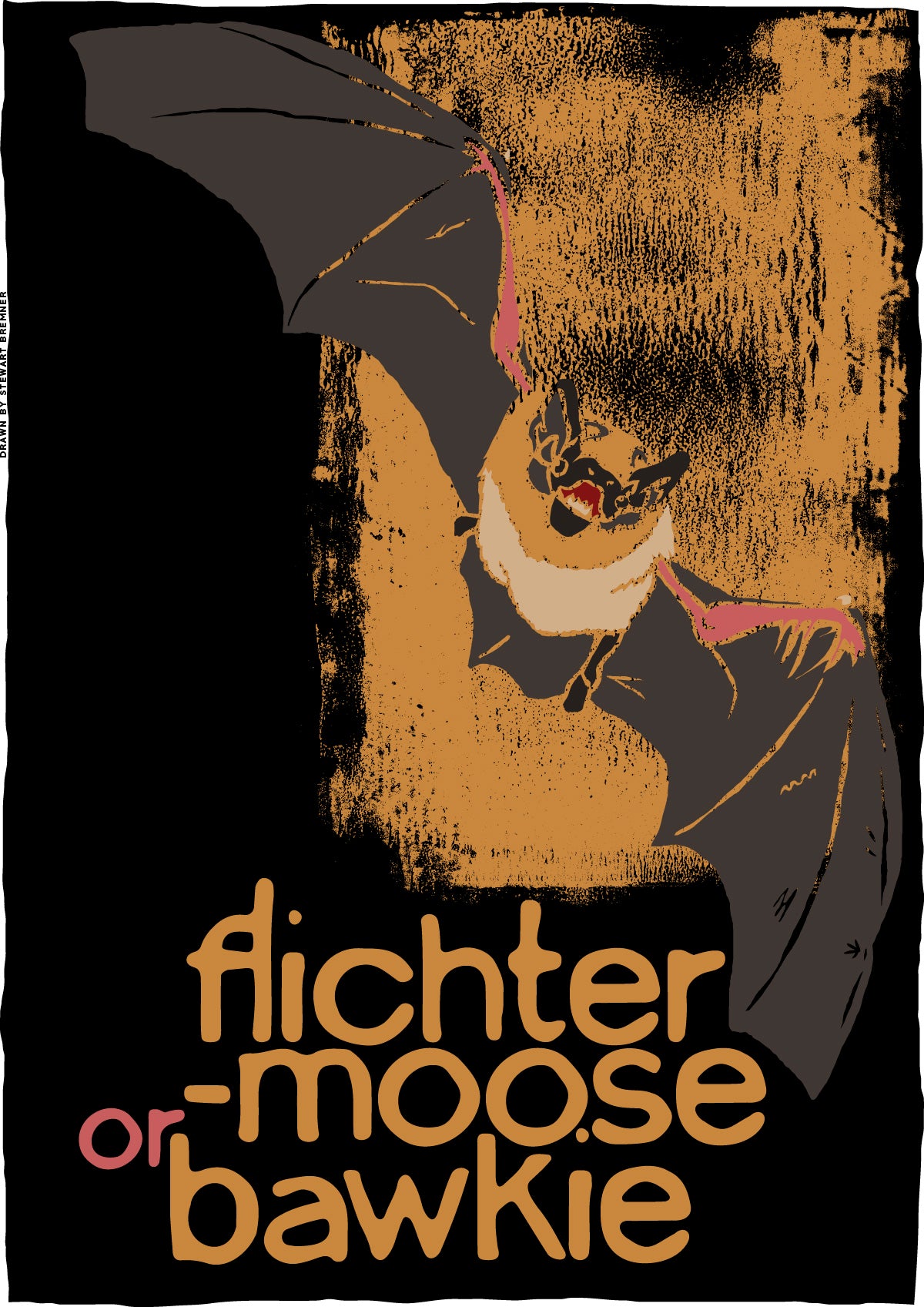 Flichtermoose or bawkie (black) – poster
