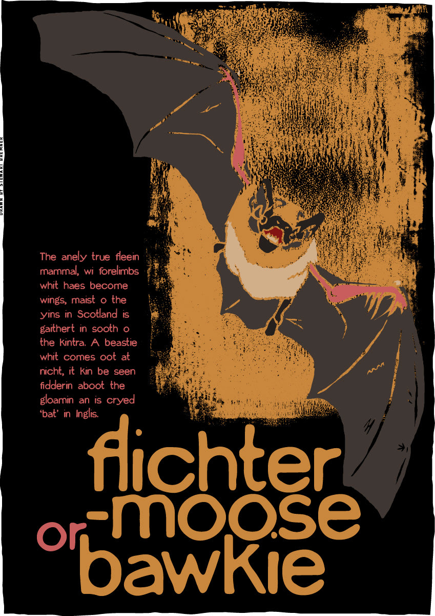 Flichtermoose or bawkie (black) – poster