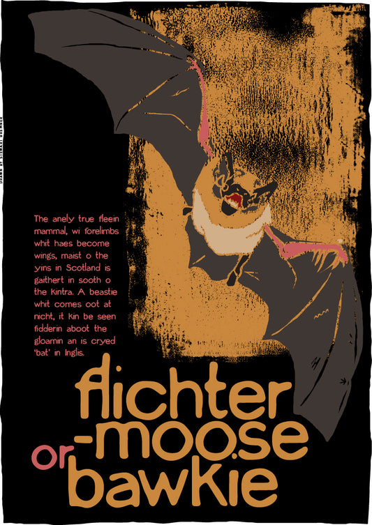 Flichtermoose or bawkie (black) – poster