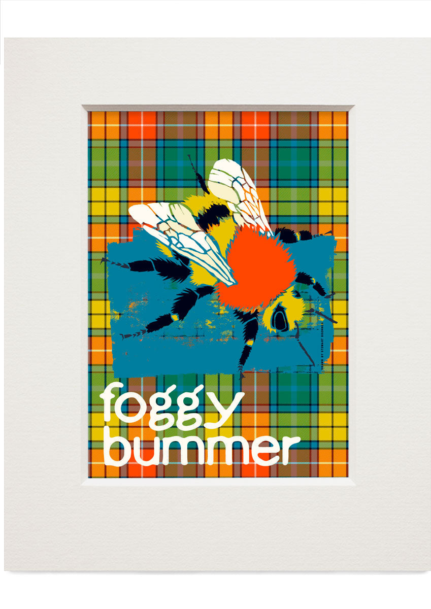 Foggy bummer oan tartan – small mounted print - Indy Prints by Stewart Bremner
