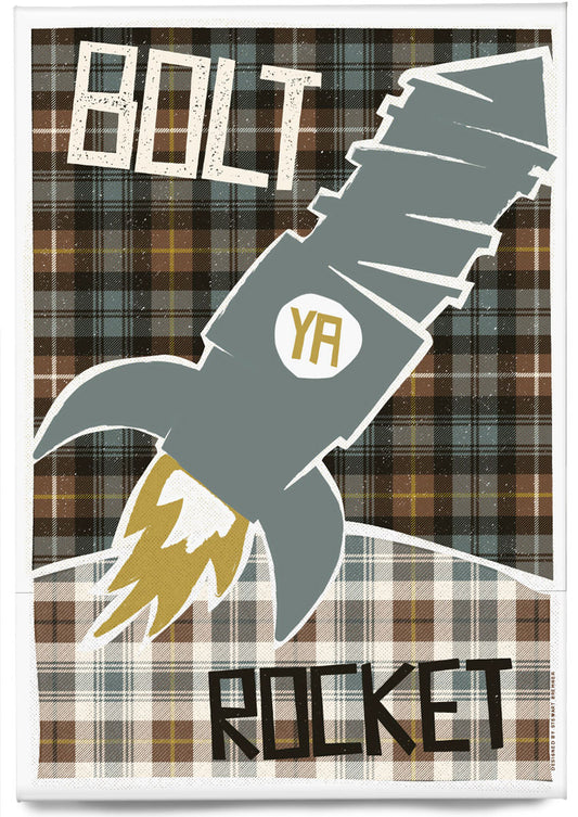 Bolt ya rocket (on tartan) – magnet