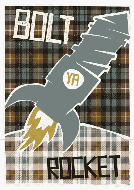 Bolt ya rocket (on tartan) – giclée print