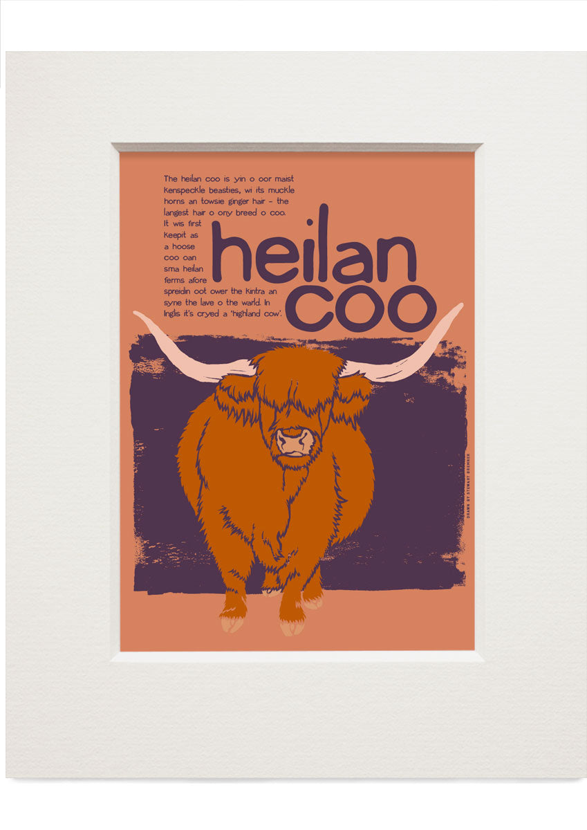 Heilan coo – small mounted print