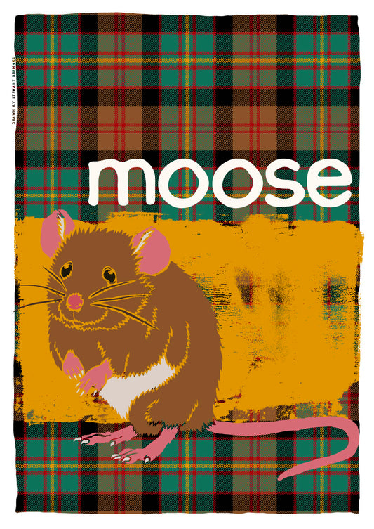 Moose oan tartan – giclée print – Indy Prints by Stewart Bremner