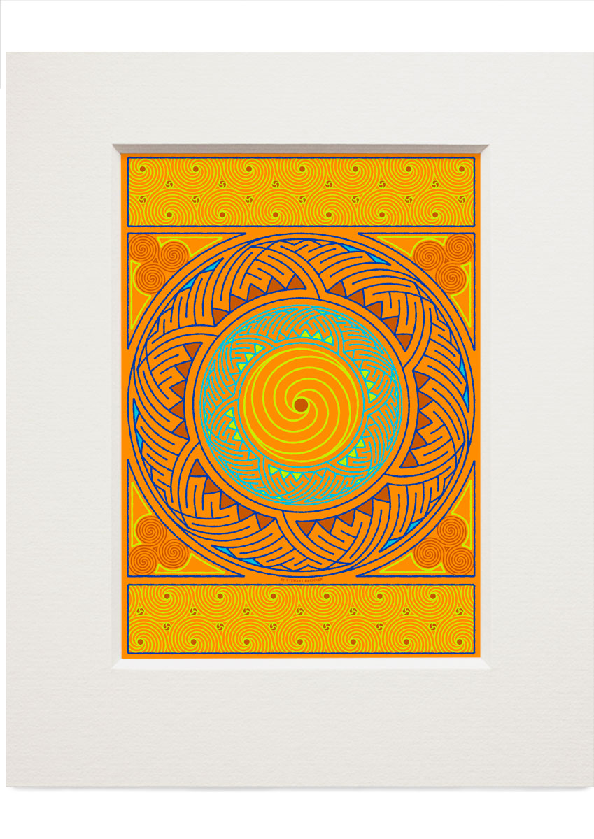 Stroma Celtic amber panel – small mounted print