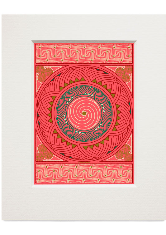 Stroma Celtic coral panel – small mounted print