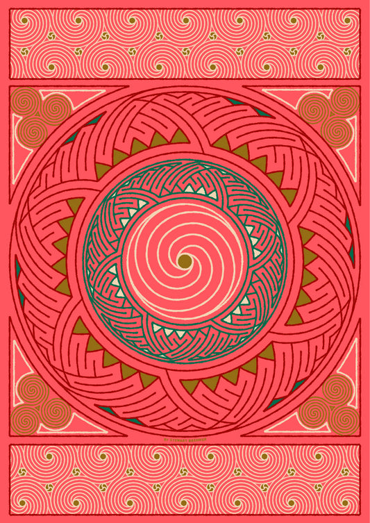 Stroma Celtic coral panel – giclée print