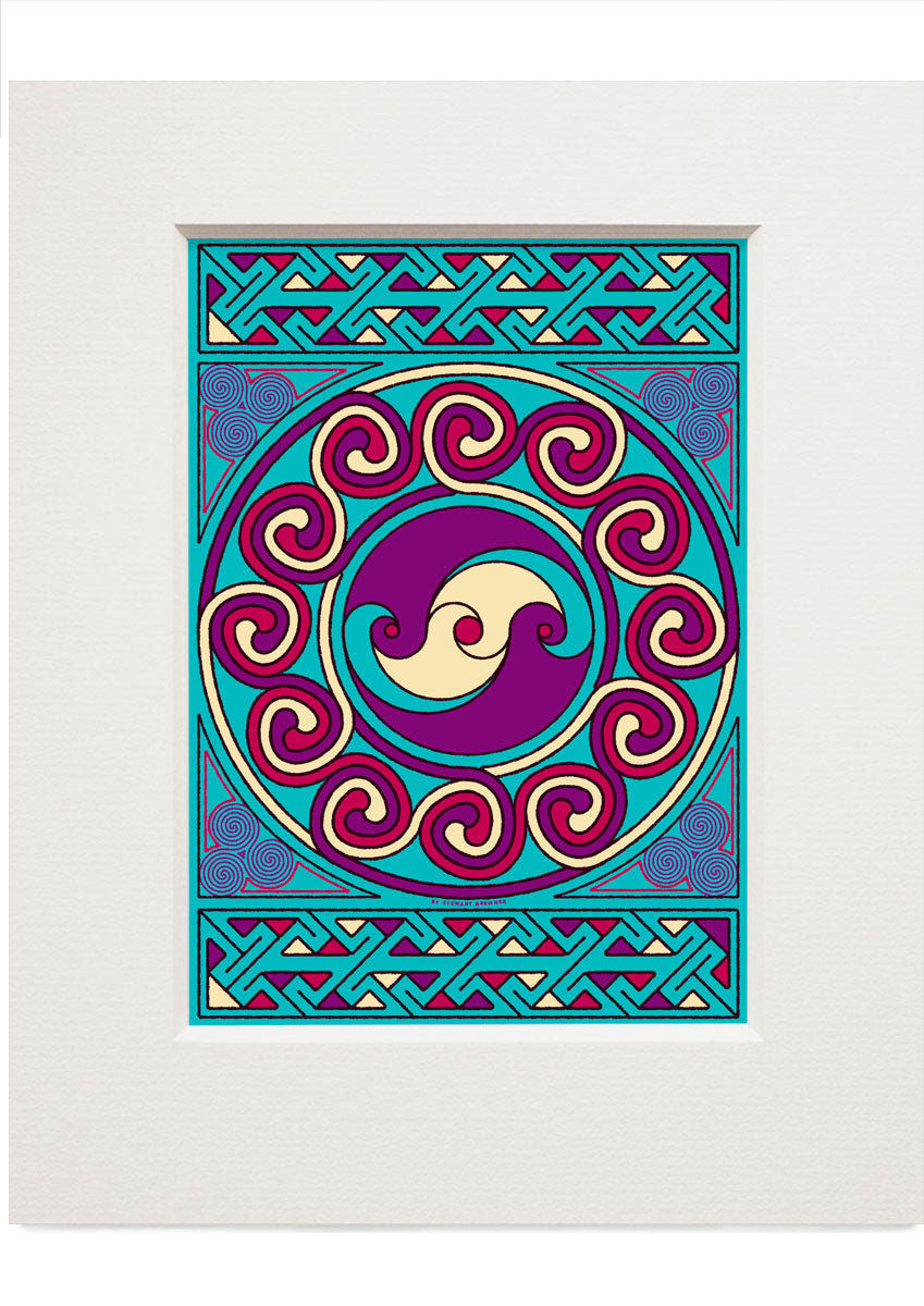Sarclet Celtic jade panel – small mounted print