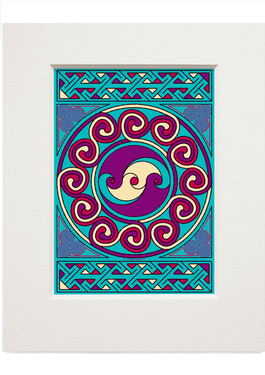 Sarclet Celtic jade panel – small mounted print