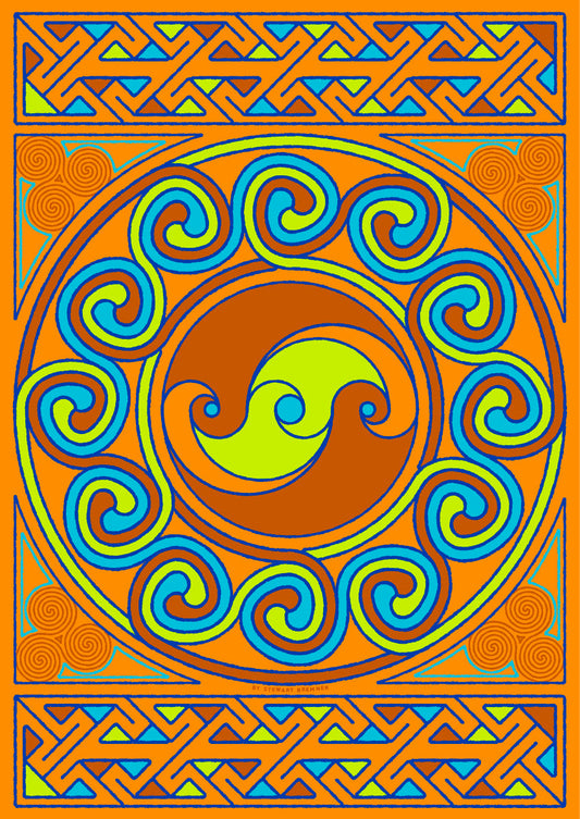 Sarclet Celtic amber panel – giclée print