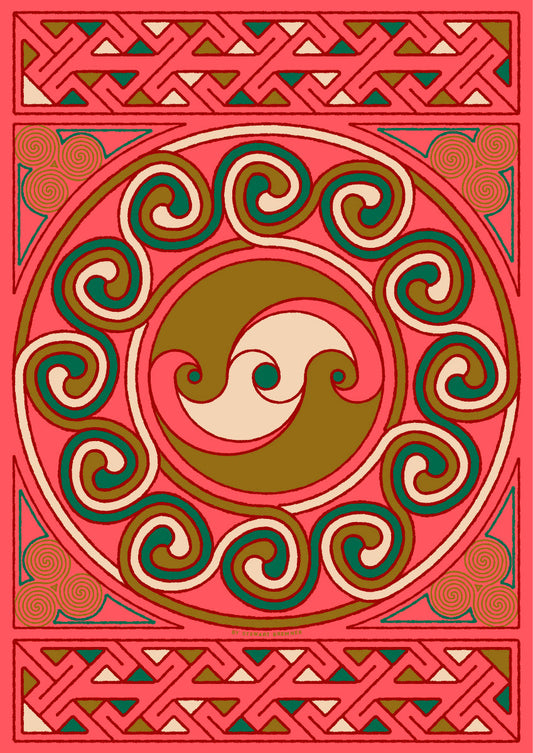 Sarclet Celtic coral panel – giclée print